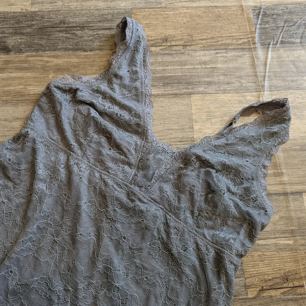 Soma dove gray lace overlay nightgown sleepwear size L NWT - Picture 2 of 8